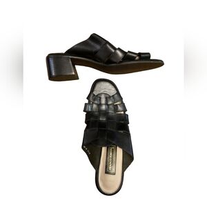 Franco Fortino | Dark Dark Brown Slip On Sandals | Size 7